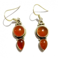 Earring0004-Nice Earring made with Beautiful Carnelian Stone and Silver