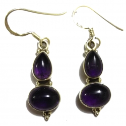 Earring0009-Nice Earring made with Beautiful Amethyst Stone and Silver