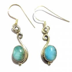 Earring0010-Nice Earring made with Beautiful Turquoise Stone and Silver