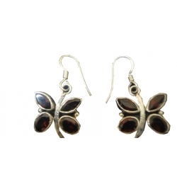 Earring0050-Nice Earring made with Beautiful Garnet Stone and Silver