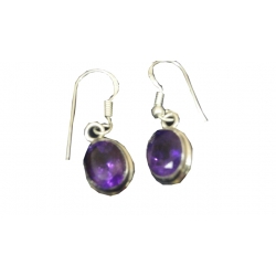 Earring0052-Nice Earring made with Beautiful Amethyst  Stone and Silver