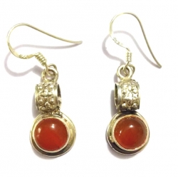 E0060-Nice Earring made with Beautiful Carnelian Stone and Silver