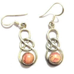 E0061-Nice Earring made with Beautiful Rodocrosite Stone and Silver