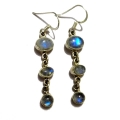 E0063-Nice Earring made with Beautiful Rainbow Moon Stone and Silver