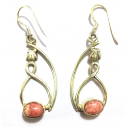 E0066-Nice Earring made with Beautiful Rodocrosite Stone and Sterling Silver