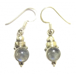 E0070-Nice Earring made with Beautiful Rainbow Moon Stone and Sterling Silver