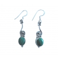 E0072-Nice Earring made with Beautiful Malakite Stone and Sterling Silver