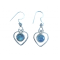 E0073-Nice Earring made with Beautiful Rainbow Moon Stone and Sterling Silver