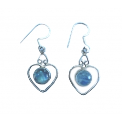 E0073-Nice Earring made with Beautiful Rainbow Moon Stone and Sterling Silver