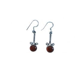 E0075-Nice Earring made with Beautiful Carnelian Stone and Sterling Silver