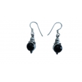 E0076-Nice Earring made with Beautiful Black Onex and Sterling Silver